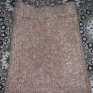 Sparkly blush body con skirt